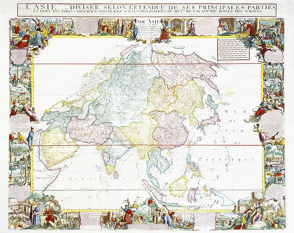 Map of Asia, 1786 (hand-coloured engraving)
