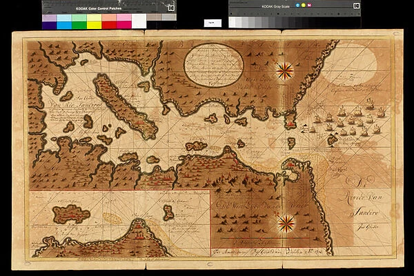 Map of the Bay of Rio de Janeiro, 1709-13 (colour litho)