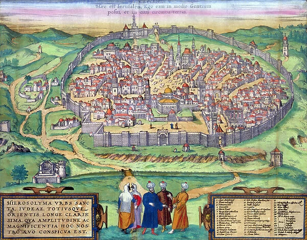 Map of Jerusalem, from Civitates Orbis Terrarum