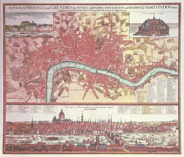 Map of London (colour engraving)