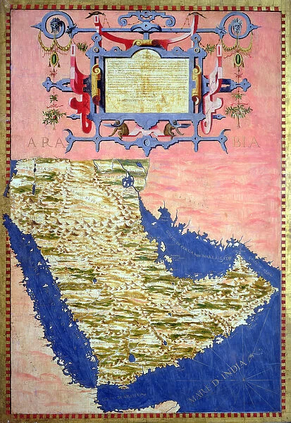 Map of Sixteenth Century Arabia, from the Sala delle Carte Geografiche