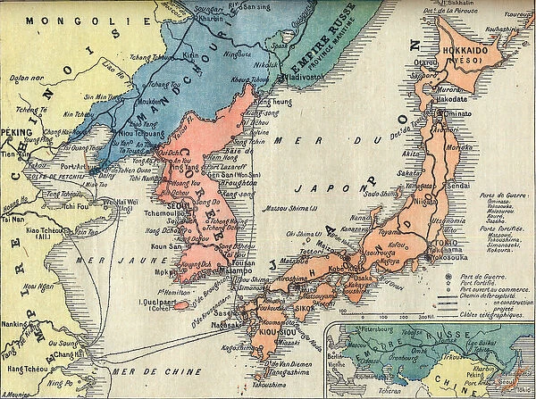 Map of the theatre of the Russian-Japanese War. Map of the War Theatre Russo-Japanese War