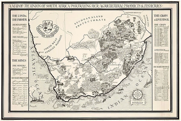 A Map of the Union of South Africa, 1931 (colour litho)