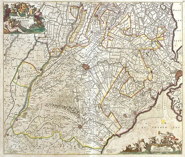 Map of Utrecht (Netherlands) (etching, 1671)