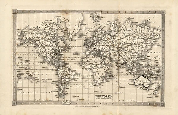 Map of the World, 1829 (engraving)