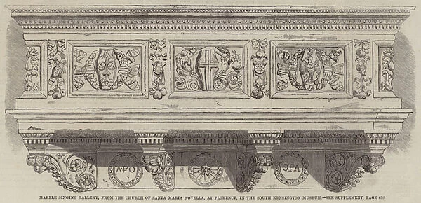 Marble Singing Gallery, from the Church of Santa Maria Novella, at Florence, in the South Kensington Museum (engraving)