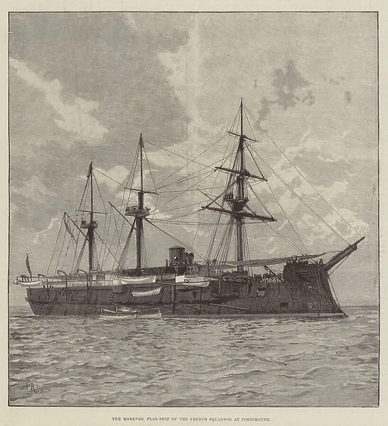 The Marengo, Flag-Ship of the French Squadron at Portsmouth (engraving)