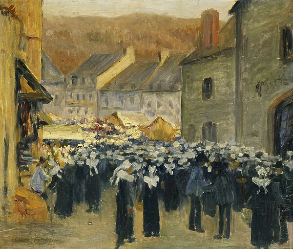 The Market at Pont-Aven; Le Marche a Pont-Aven, 1886 (oil on panel)