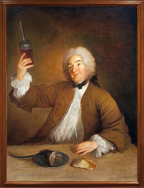 The Marquis d Artaguiette drinker. Painting by Alexis Grimou (1680-1733)