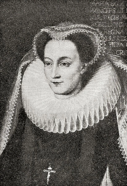 Mary, Queen of Scots, 1542 - 1587, aka Mary Stuart or Mary I of Scotland. Queen regnant of Scotland and queen consort of France. From A First Book of British History published 1925