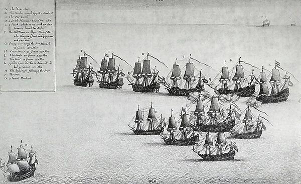 Mary Rose Action (etching)