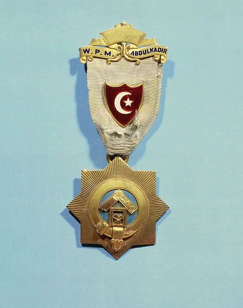 Masonic Insignia of Abd el-Kader (enamel, metal and silk)