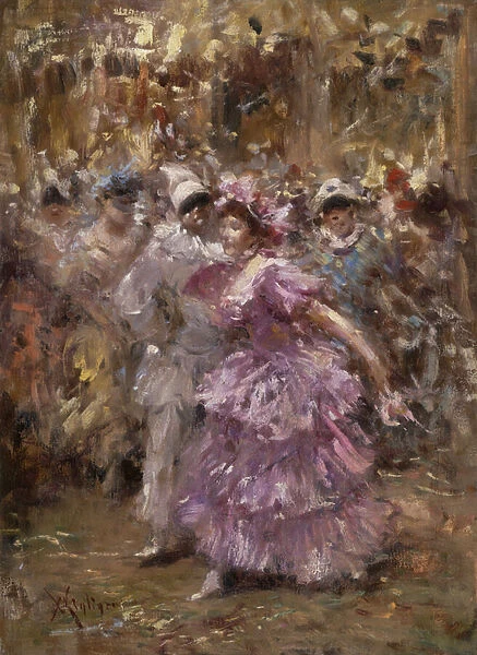 The Masquerade Ball, (oil on canvas)