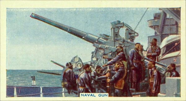This Mechanized Age, 1937: Naval Gun (colour litho)