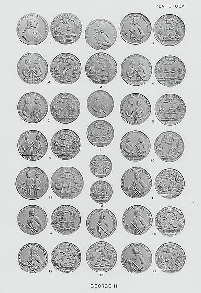 Medallic Illustrations of British History: George II (b / w photo)