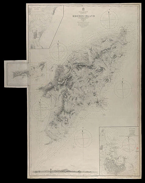 Mediterranean archipelago Rhodes Island surveyed...under the direction of Com'r T Graves RN HMS 'Beacon' (1841), 1862-1906 (engraving)