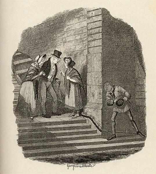 The meeting, from The Adventures of Oliver Twist by Charles Dickens (1812-70) 1838