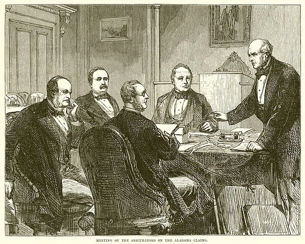 Meeting of the Arbitrators on the Alabama Claims (engraving)