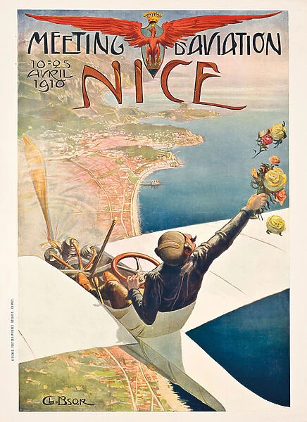 Meeting d Aviation, April 10-25, 1910, Nice, 1910 (offset colour litho)