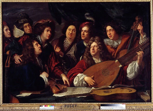 Meeting of musicians Painting by Francois Puget (1651-1707) 1688 Sun. 1, 47x2, 12 m