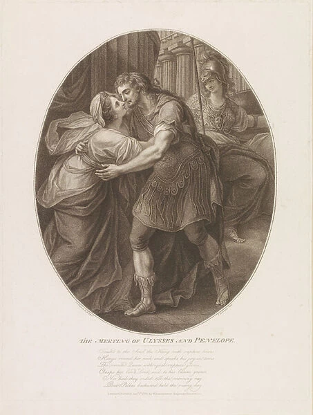 The meeting of Ulysses and Penelope, engraved by Francesco Bartolozzi