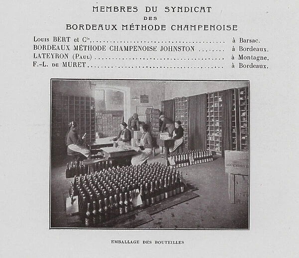 Membres du Syndicat des Bordeaux Methode Champenoise (b / w photo)