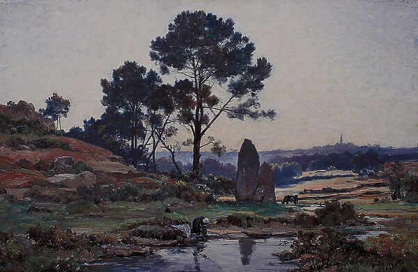 The menhir of Kerguelen, August 1885 (oil on canvas)