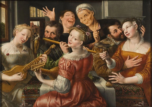 A Merry Company (oil on panel)