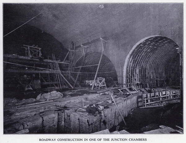 Mersey Tunnel: Roadway Construction in one of the Junction Chambers (b  /  w photo)