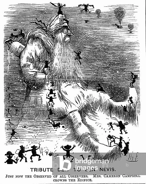 Meteorological observatory on Ben Nevis, Scotland, From Punch (London 27 October 1883). Wood engraving