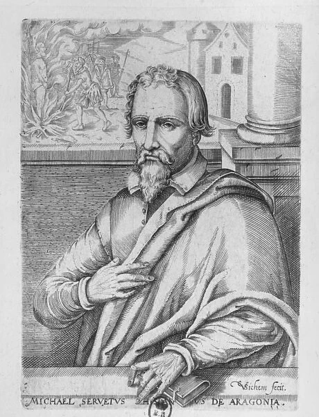 Michael Servetus (1511-53) (engraving) (b  /  w photo)