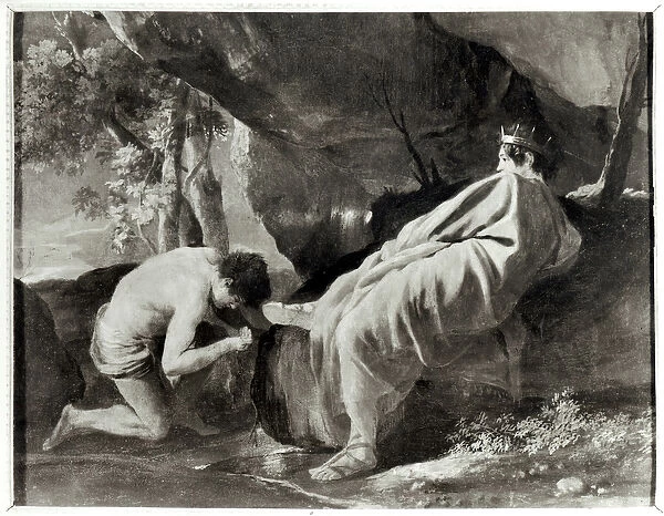 Midas at the source of the River Pactolus (oil on canvas) (b  /  w photo)