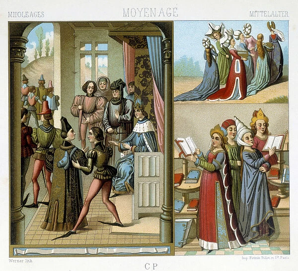 Middle Ages: the royal court, the noble ladies, the educated ladies - in '