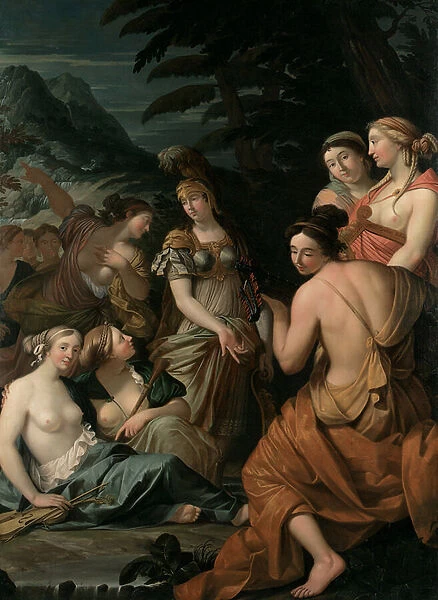 Minerva and the Muses on Mount Helicon, 1675 (oil on canvas)