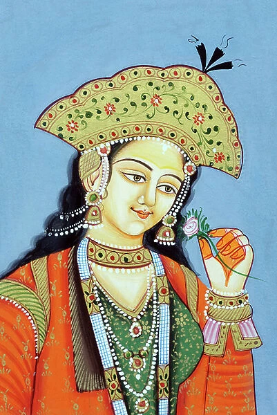 Miniature Painting of Mughul Queen Mumtaz Mahal