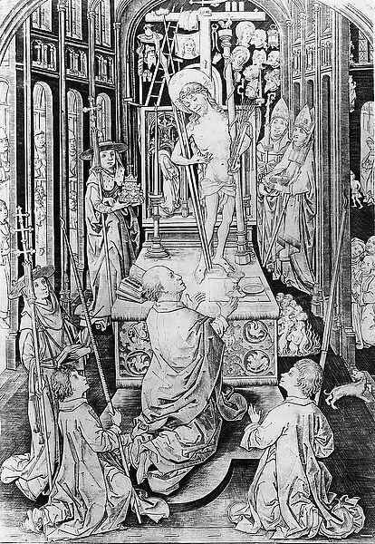 The Miracle of Transubstantiation (engraving) (b  /  w photo)