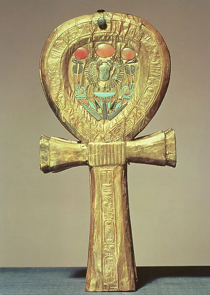 Mirror case in the form of an ankh, from the tomb of Tutankhamun (c