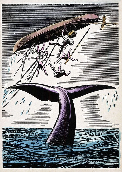 Moby Dick, from the novel Moby Dick, USA, New York, 1851 (colour litho)