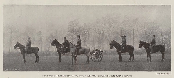The Montgomeryshire Yeomanry, with 'Pom-Pom, 'returned from Active Service (b  /  w photo)