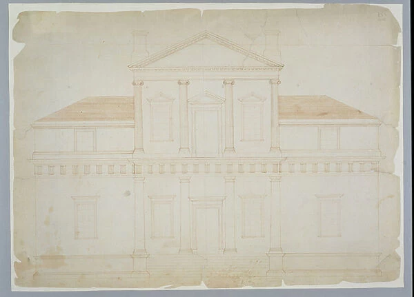 Monticello, First Version (Elevation), probably before March 1771