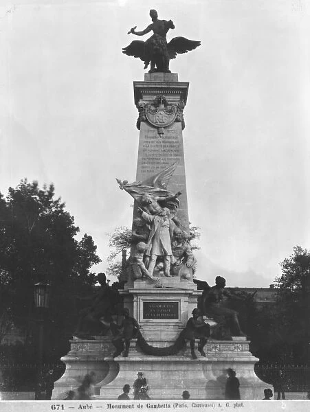 Monument to Leon Gambetta, central group, cour Napoleon, Louvre, 1888 (bronze & stone)