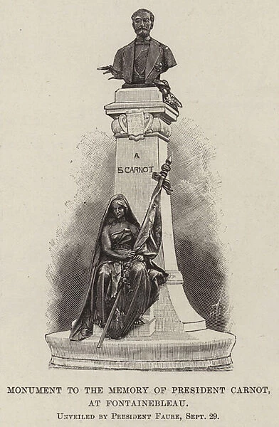 Monument to the Memory of President Carnot, at Fontainebleau (engraving)
