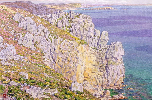 Morgat, Cliffs at Port Haor (w  /  c on paper)