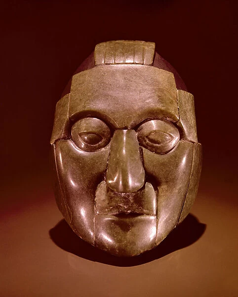 Mosaic mask representing an old man, from the Ruz tomb under the Temple of