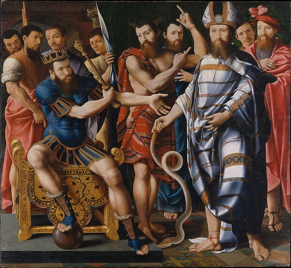 Moses and Aaron before Pharaoh: An Allegory of the Dinteville Family, 1537 (oil on wood)