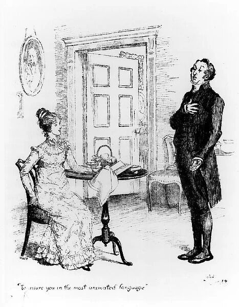Mr Collins and Elizabeth, from Pride and Prejudice by Jane Austen (1775-1817) c