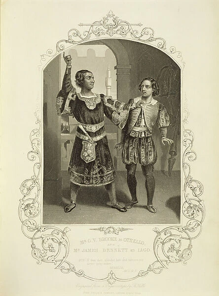 Mr G. V. Brooke as Othello and James Bennett as Iago, Act III Scene 3