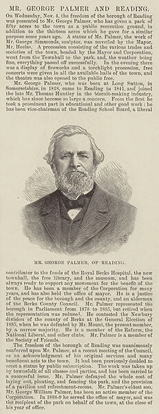 Mr George Palmer, of Reading (engraving)