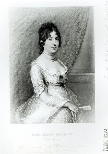 Mrs James Madison, Dolley Payne (1768-1849), c. 1804-55 (engraving)