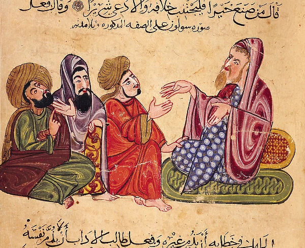 MS Ahmed III 3206 Solon (638-559 BC) Teaching, illustration from Kitab Mukhtar